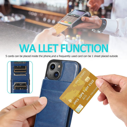 Iphone 13 Wallet Case with Credit Card Holder for Women Men PU Leather Wallet Case for Iphone 13 Case 6.1 Inch (Blue)