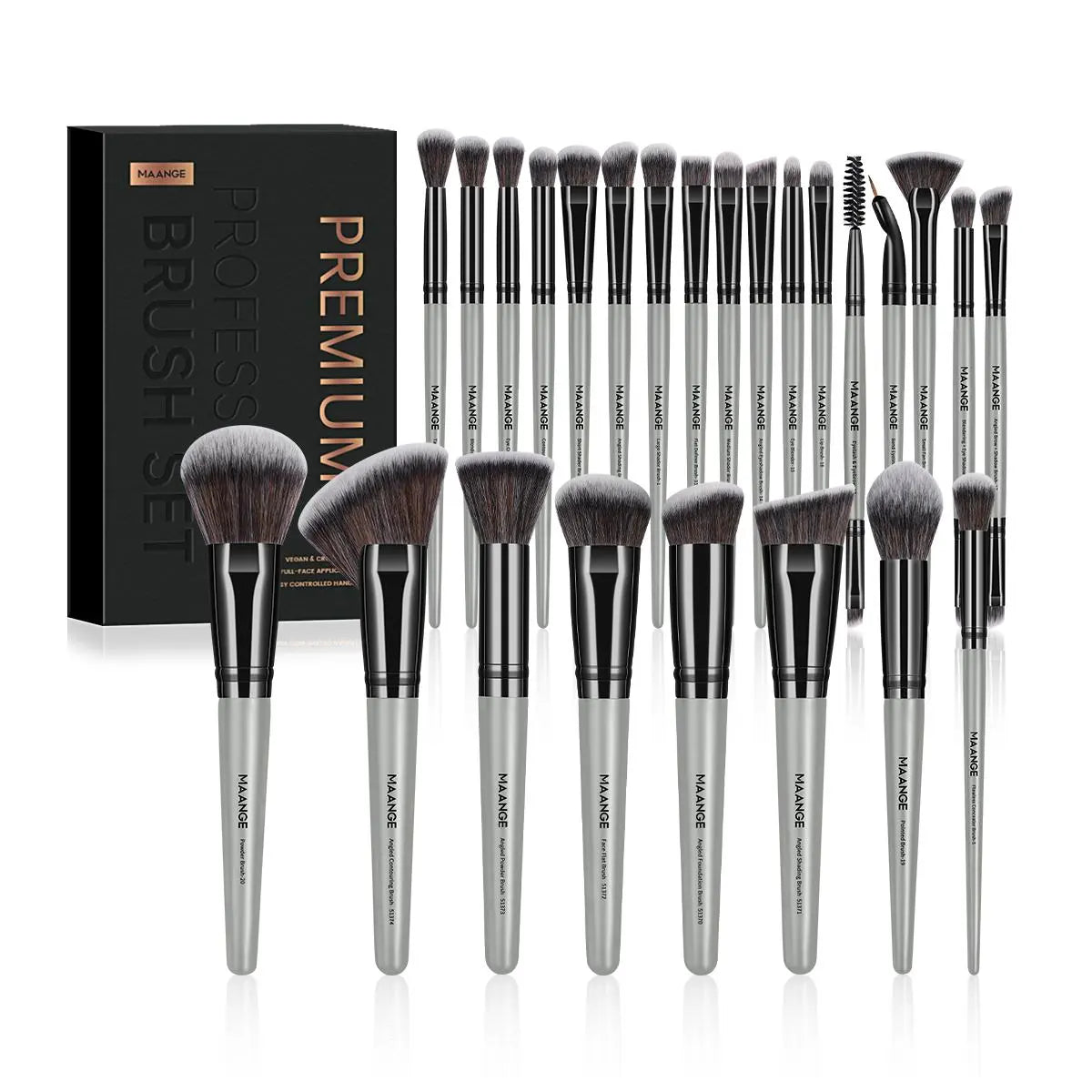 MAANGE Soft Bristle Makeup Brushes Sets, Multifunctional Makeup Brushes, Cosmetic Brushes, with Comfortable Grip, 25Pcs/Set Makeup Tools for Foundation, Powder, Concealers, Eyeshadow, Blush, Valentine'S Day Gift, Makeup Brush Kit